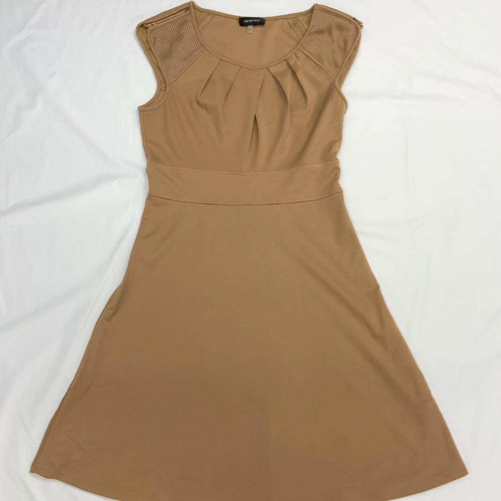 Mocha fit and flare dress